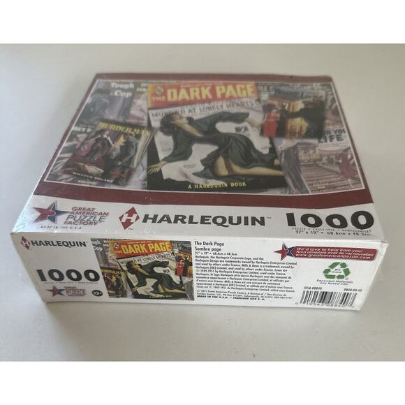 Great American Puzzle Factory Harlequin “The Dark Page" 1000 Piece , SEALED… - Picture 2 of 4